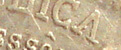 Detalhe de moeda de 2000 réis de 1922 A sem traço