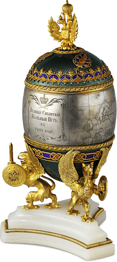 Ovo Fabergé 'trans-siberiano' ou da 'Ferrovia Trans-Siberiana' de 1900