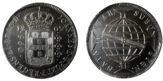 Moeda de 960 réis de 1809 (Acervo do Museu de Valores do Banco Central do Brasil)