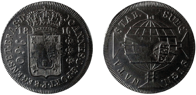 Moeda de 960 réis sobre Un Duro da Espanha (Acervo do Museu de Valores do Banco Central do Brasil)