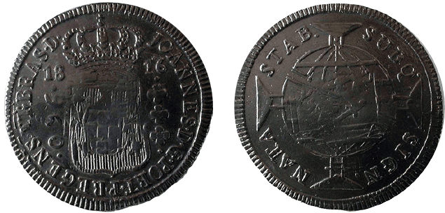 Moeda de 960 réis sobre Ducato da Holanda (Acervo do Museu de Valores do Banco Central do Brasil)